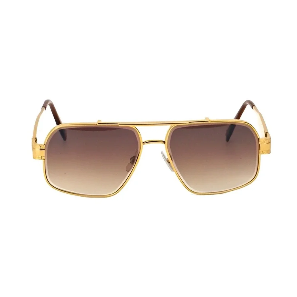 Mens Hip Hop Sunglasses Square Brown Gradient‎ Lens Textured Frame UV400 Lentes